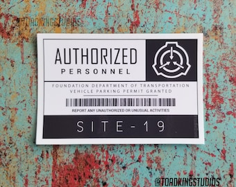 Site-19 Parking Permit 3-inch Vinyl Window Cling - Black Secure SCP Foundation Secret Facility