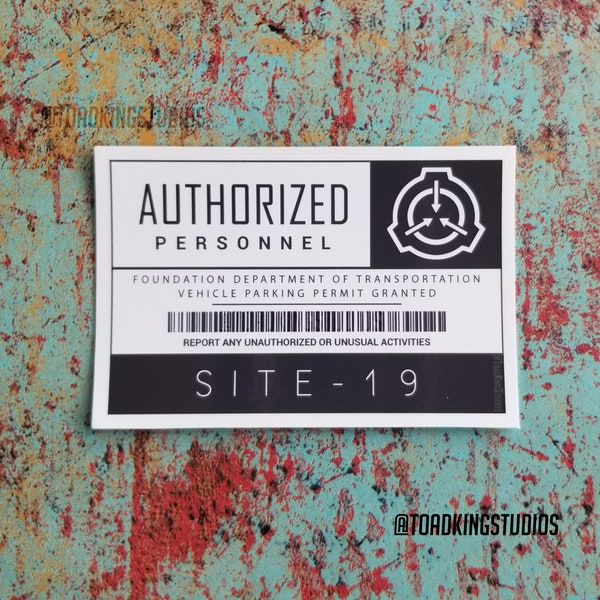 Site-19 Parking Permit Vinyl Static Cling - SCP Foundation