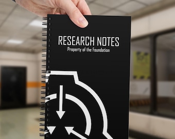 Black SCP Foundation Field Against Research Notes Spiral Sketchbook- POD