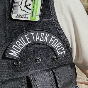 Hook Back Curved 5-inch Mobile Task Force Text Patch - SCP Foundation MTF Agent Cosplay