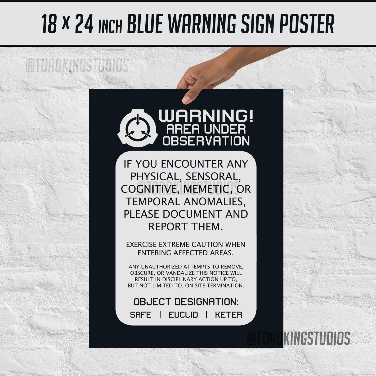 Blue WARNING Sign Poster / SCP Foundation / Unlimited Series - POD - Etsy