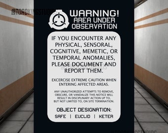 SCP WARNING Poster Don't Speak Scp-foundation Poster 