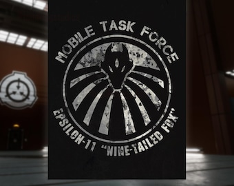 MTF Epsilon-11 "Nine-Tailed Fox" Poster - Foundation Mobile Task Force Grunge Print - POD