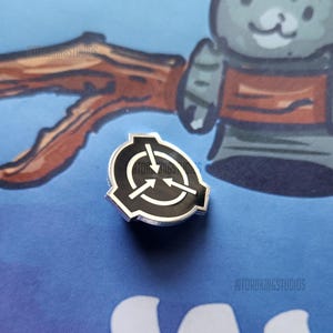 SCP Logo Black & Silver 1-inch Enamel Pin - Foundation - Restock