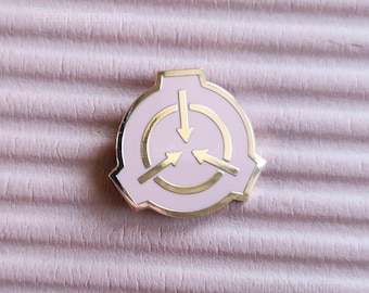 Rose Gold & Pink SCP Logo Pin 1-inch - Foundation Symbol