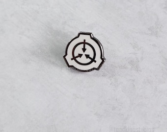 Half-Inch SCP Logo White Enamel Pin Foundation Symbol - Numbered 50