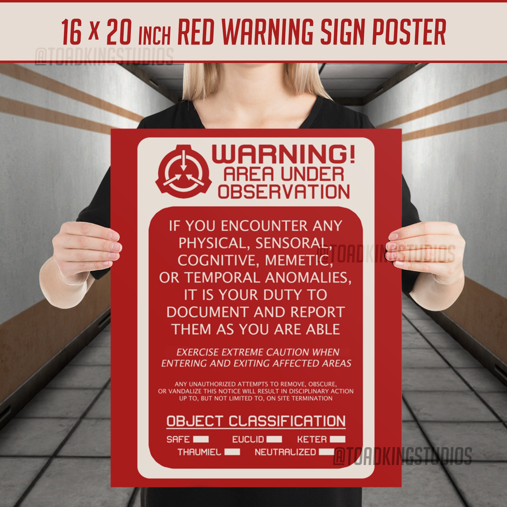 RED Warning Signage Poster – The SCP Store