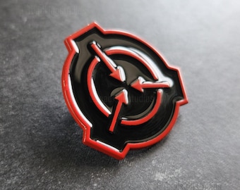 Painted Metal Red SCP Logo 1.25-inch Enamel Pin - Foundation Cosplay