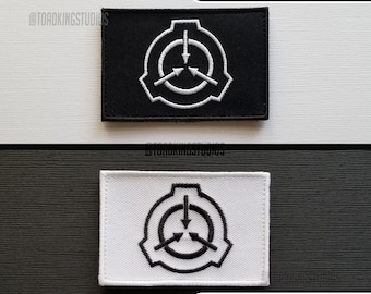 SCP Logo Rectangle 3-inch Patch, Hook & Loop Back - Black and White options