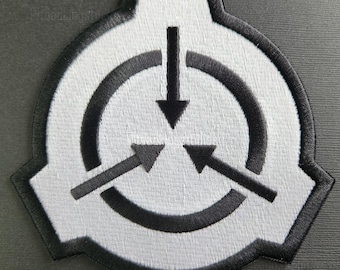 5-inch Iron-on White SCP Logo Patch - Large Foundation Researcher Cosplay Accessory