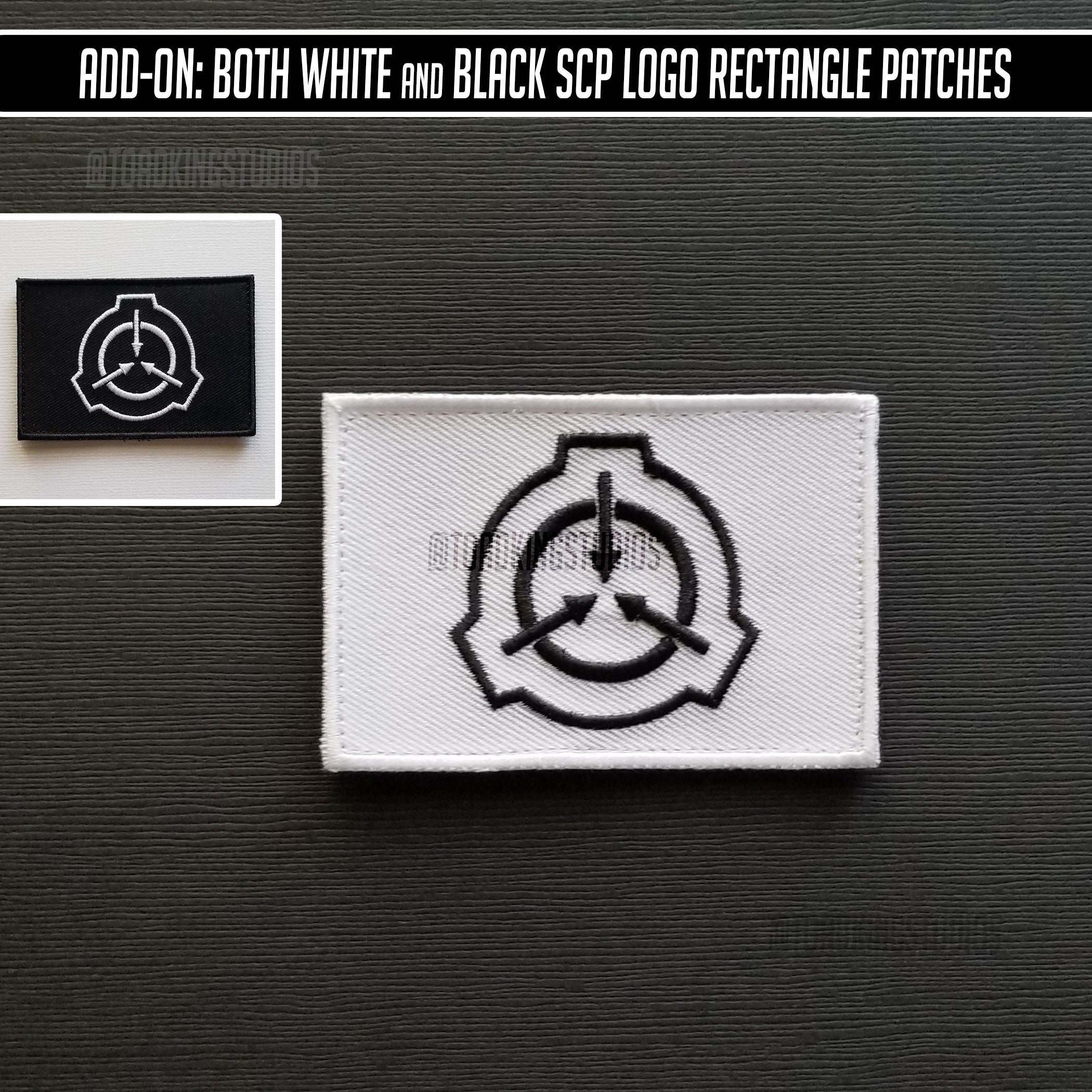SCP Logo Rectangle 3-inch Patch Hook & Loop Back Black and 