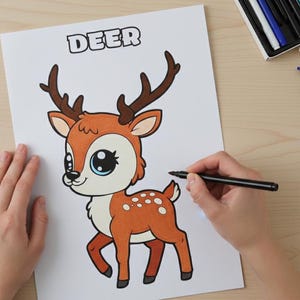 70 Cute Animal Coloring Pages PDF, Printable Coloring Pages for Kids and Adults, Cute Animals Coloring Book