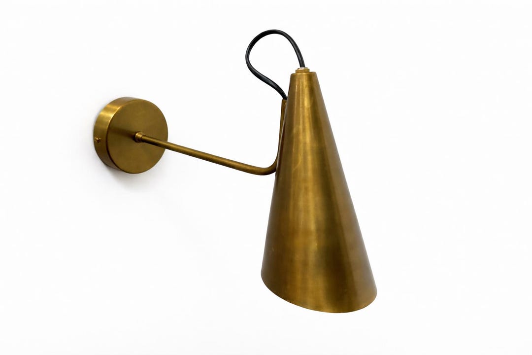Mid Century Brass Clemente Single Sconce - Modern Style Wall Light ...