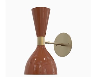Vintage Brass Wall Sconce – Retro Mid Century Wall Lamp, Bathroom Vanity Light, Handmade Lighting