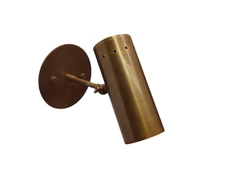 Handmade Raw Brass Wall Sconce: Minimalist Light Fixture