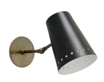 Brass Wall Sconce Light Fixture – Minimalist Mid Century Modern Wall Lamp for Home Decor
