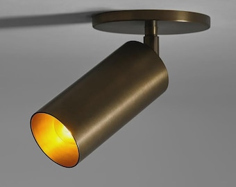 Adjustable Brass Mono Spot Ceiling light Fixture – Minimalist Spotlight Light
