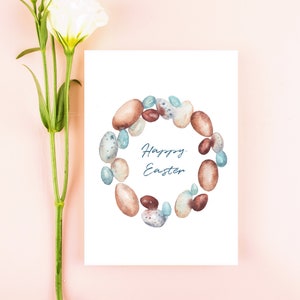 Carte de guirlande de Joyeuses Pâques * FICHIER DE TÉLÉCHARGEMENT NUMÉRIQUE * seulement, carte de voeux imprimable, carte de Pâques aquarelle, joyeuses Pâques, carte pour un ami
