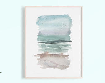 Watercolor Sea Green 2, 8x10 & 5x7 Print, art print, wall art, home decor, beach art, coastal art
