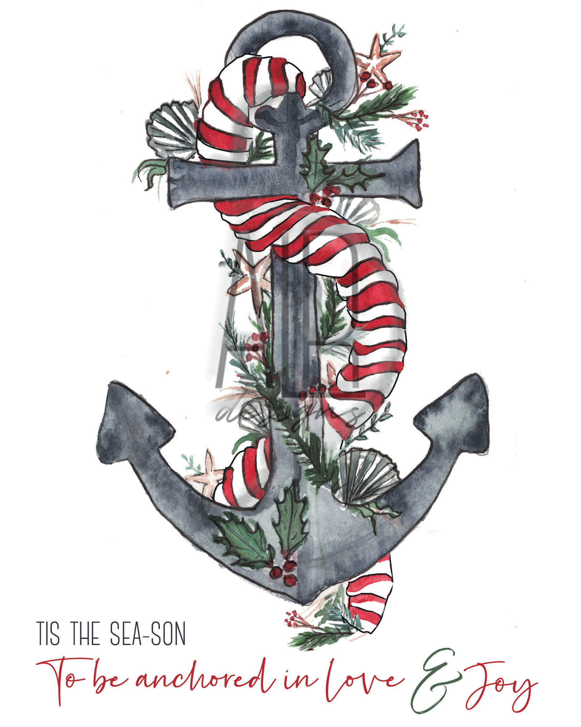 Christmas Anchor print DIGITAL DOWNLOAD FILE only printable Etsy
