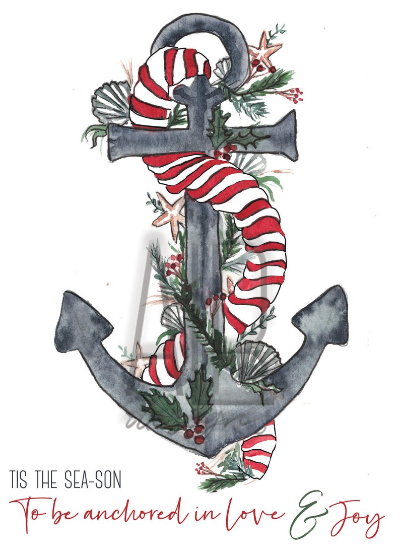 4 CARDS Nautical Holiday greeting card set2 nautical Etsy