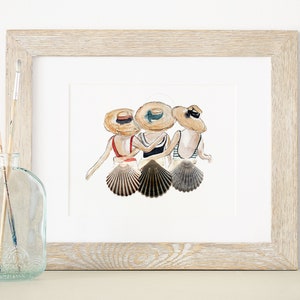 Shell Friends, 3 designs, 8x10 or 5x7  fine art print, beach art, beach house art, shell art, nautical decor, coastal art, gift for friends