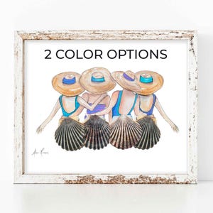 Shell Friends 4, Fine Art Print, Coastal Beach Decor, 8x10 or 5x7, beach house art, shell art, nautical decor, gift for friends, sisters