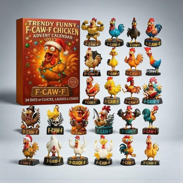 Discover Funny Chicken Advent Calendar 2025, Gag Gift