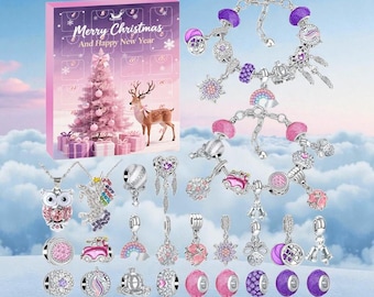 Charm Bracelet Advent Calendar 2025, DIY Christmas Jewelry Kit