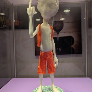 Paul the Alien Figurine | 3D Printed Sci-Fi Desk Decor (35cm), Fluorescent PLA+