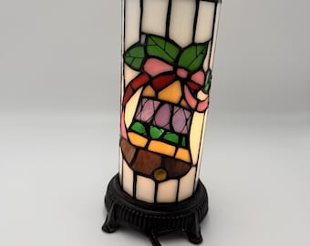 Tiffany Style Stained Glass Accent Table Lamp 10" Bell Holiday Standing Accent
