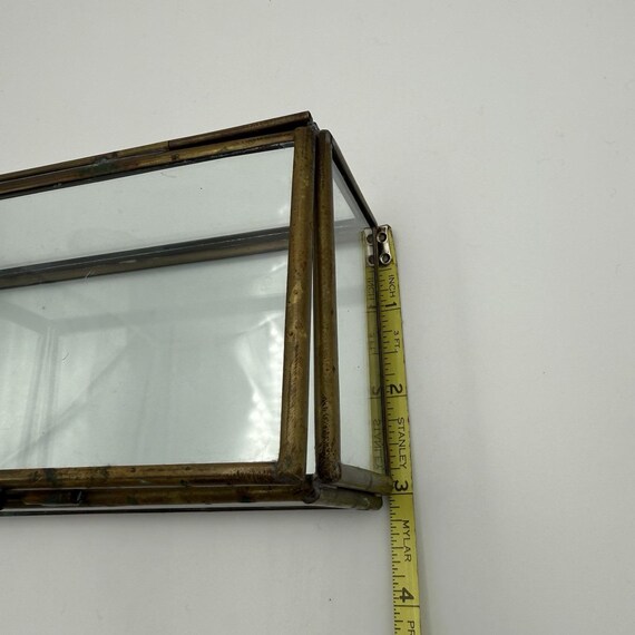 Rectangular Clear Glass Box Aged Brass Display Tr… - image 14