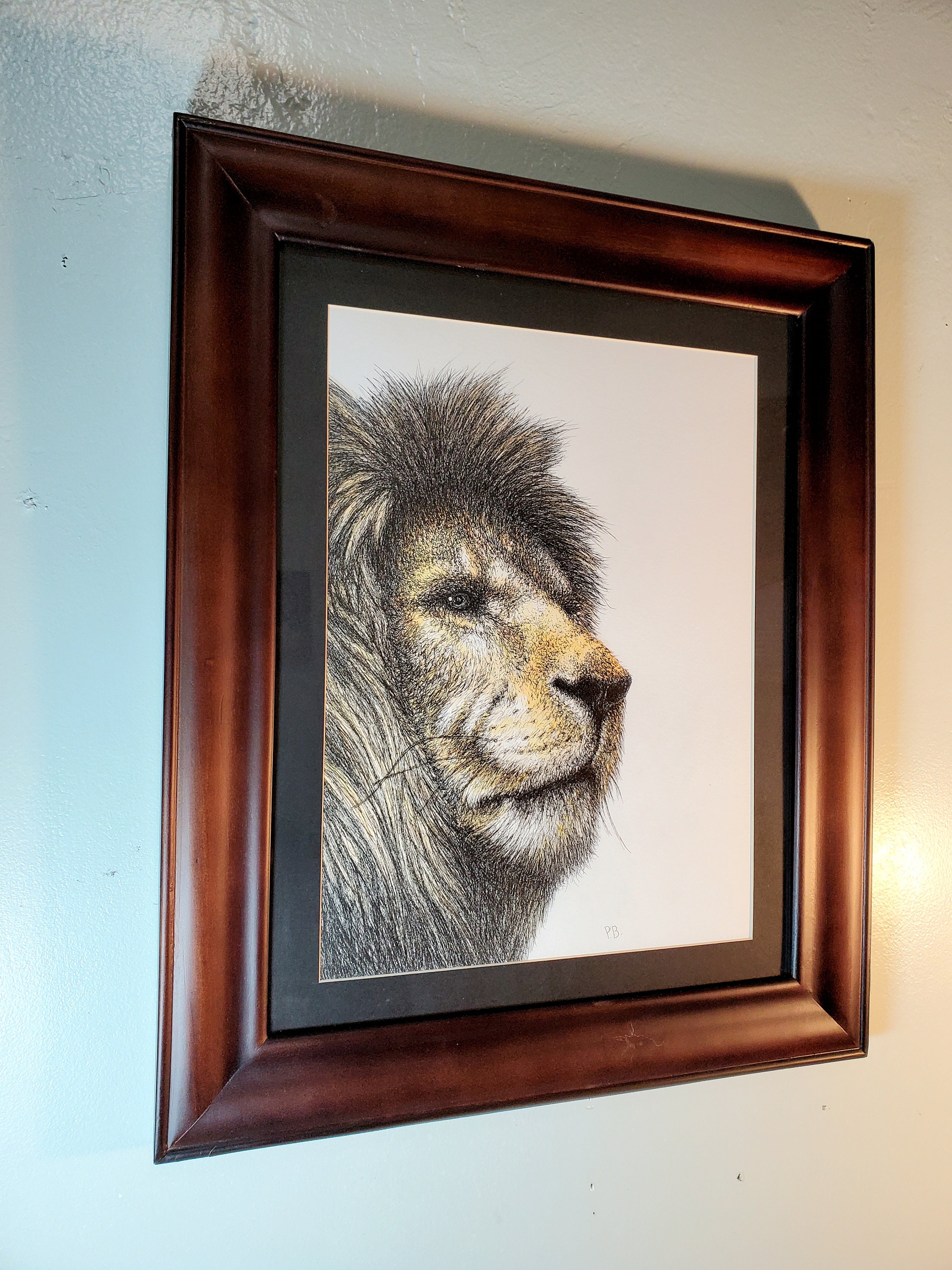 Majesty Unveiled - Portrait of a Lion - Original Drawing - Pen, Ink ...