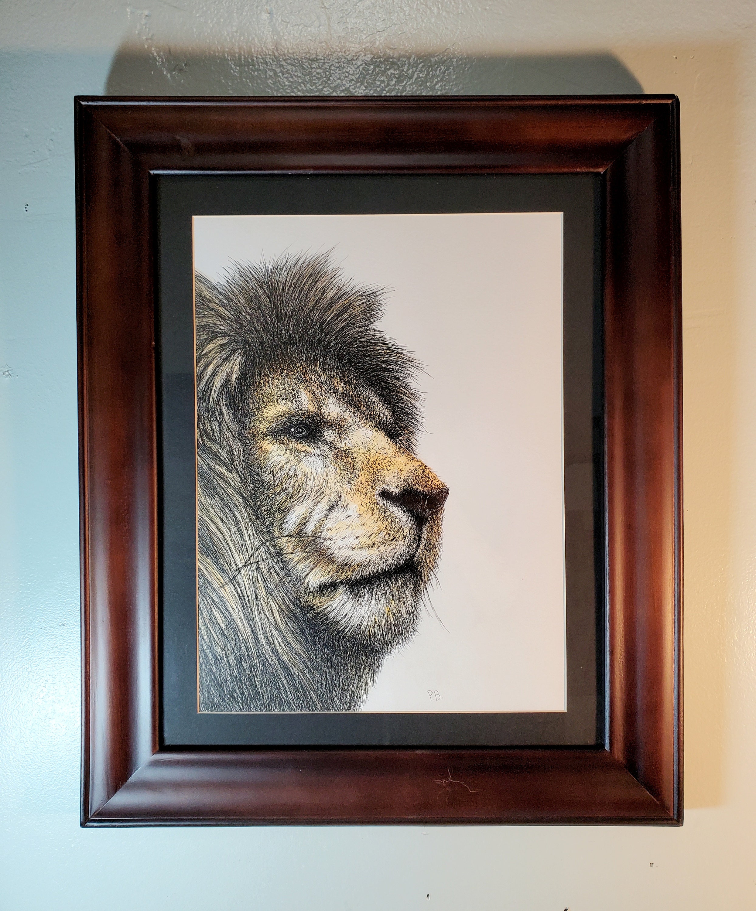 Majesty Unveiled - Portrait of a Lion - Original Drawing - Pen, Ink ...