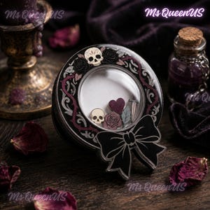 Dark Coquette Skull Bow Shaker Phone Grip | Gothic Romance Phone Holder | Macabre BookTok Reader Gift | Vampire MagSafe Kindle Accessory