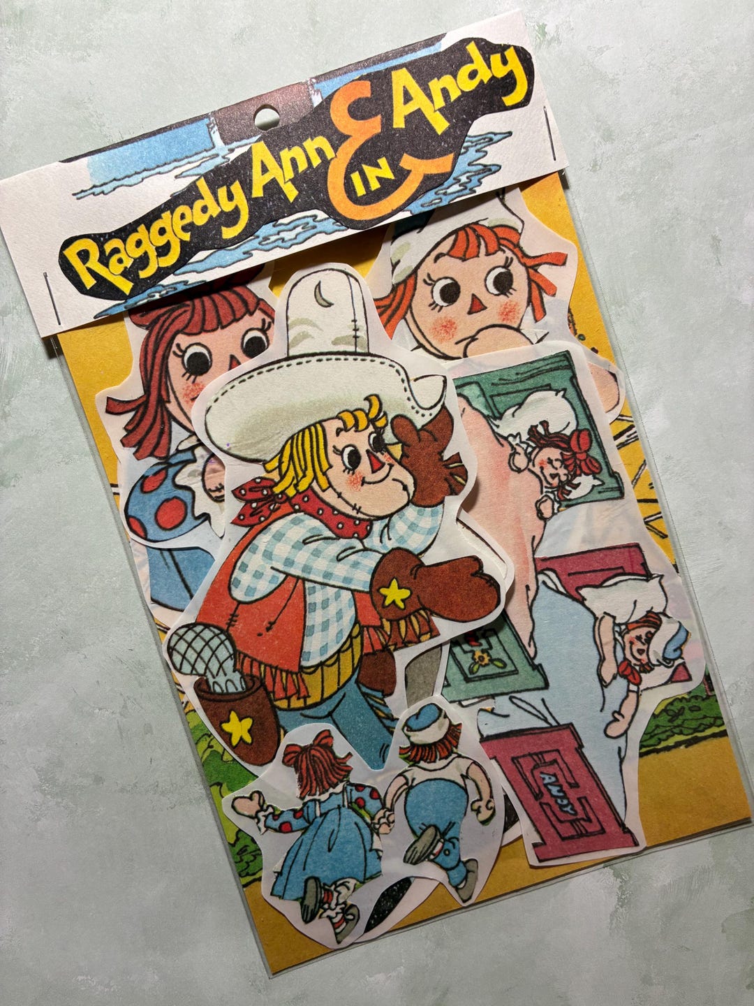 Raggedy Ann & Andy Storybook Sticker Pack of 6, Ephemera , Junk Journal ...