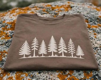 Pine Line T-Shirt | Forest Graphic Tee | Nature Lover Gift | Minimalist Tree Shirt | Oak & Gravel