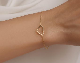 Pulsera de aleación en forma de corazón para mujer