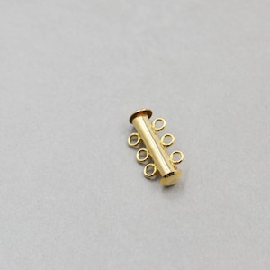 Gold Filled Tube 3 Strand Clasp, Bar Clasp, 3 Loop Clasp, One