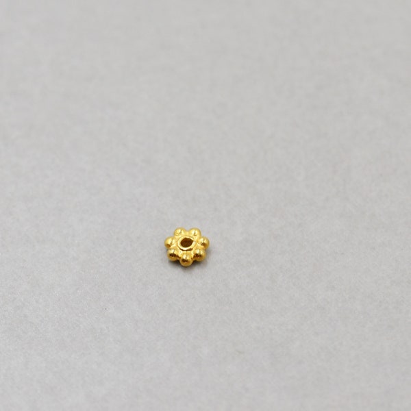 Vermeil 4mm daisy spacer, One