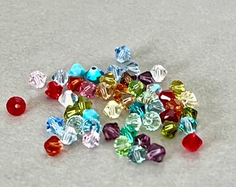 Swarovski 4mm Bicone Crystal Mix, Lot of 50, Mixed Lot