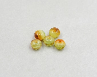 Olive Green Brown Beads, Glass, 7mm Rondelle Beads, 5