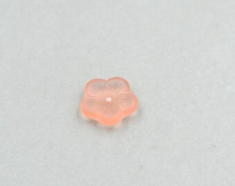 Peach Flower Glass Bead, Peach Glass 15mm Bead, Peach Focal Bead, One