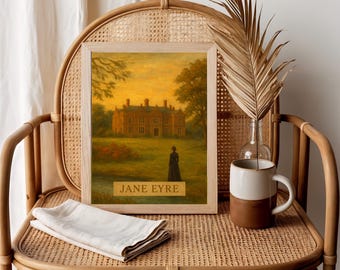 Jane Eyre Book Cover Print, Vintage Literary Art (Digital Download)