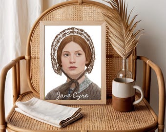 Jane Eyre Portrait Print | Gothic Book Lover Gift (Digital Download)