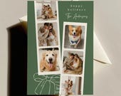 Christmas Family Photo Card Template Minimalist Happy Holidays Family Photo Collage Canva Printable Christmas Greeting Card