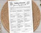 Baby Family Feud Game Baby Shower Printable Feud Game Baby Shower Activity Baby Trivia Game Baby Shower Family Feud Ice Breaker Game