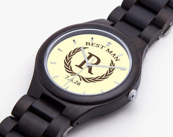Custom Set of Wooden Groomsmen watches