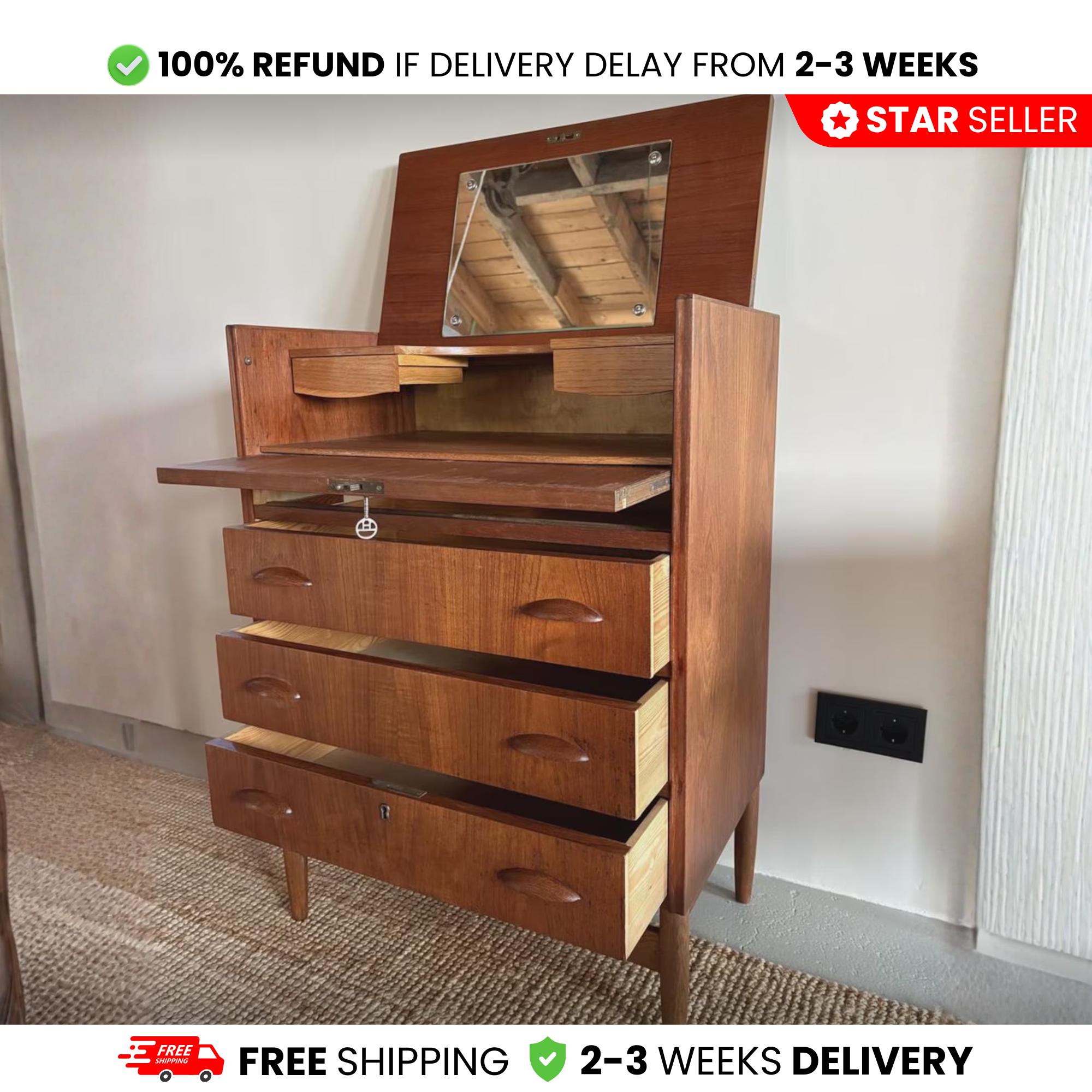 mid century modern dresser mirror RESTORED MCM WALNUT WITH BY STANLEY spacious drawers is adorned with sleek brass handles Mid century modern Beautiful, solid