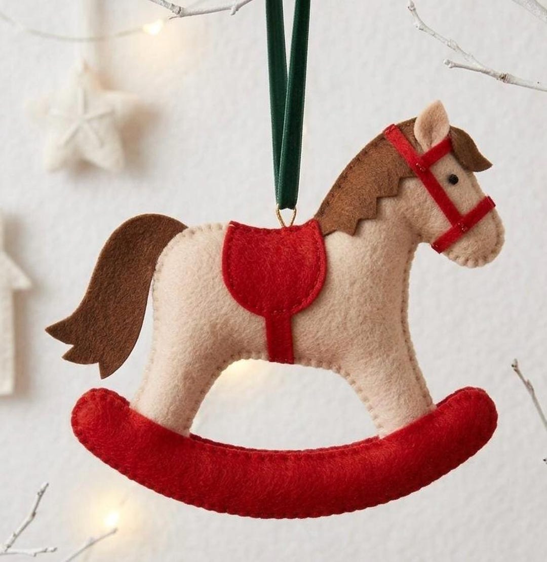 Rocking Horse, Felt Ornament Pattern - Felt Ornament Sewing Pattern ...